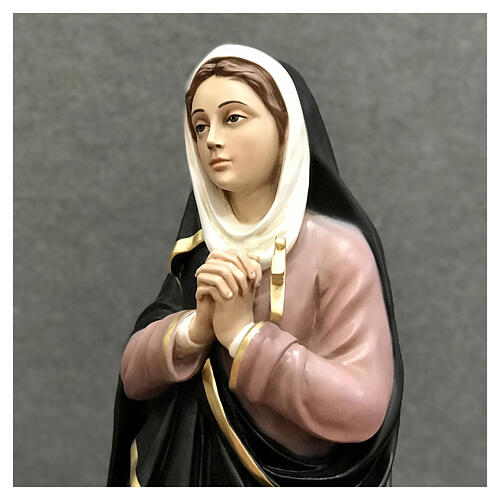 Estatua Virgen Dolorosa niña 80 cm fibra de vidrio pintada 4