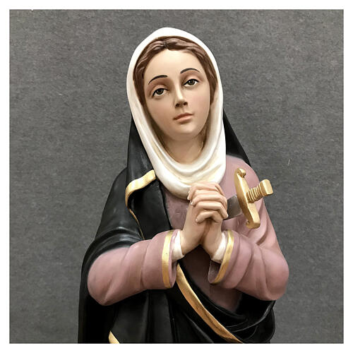 Estatua Virgen Dolorosa niña 80 cm fibra de vidrio pintada 6