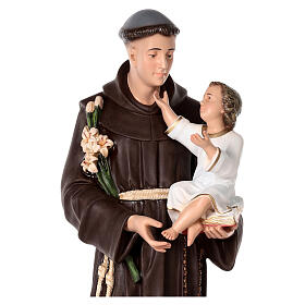 Statue of Saint Anthony, golden rope, 85 cm, painted fibreglass