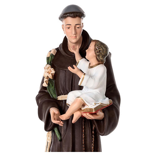 Statue of Saint Anthony, golden rope, 85 cm, painted fibreglass 4