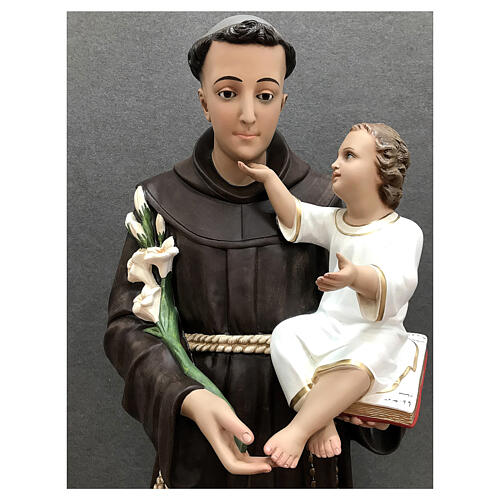 St Anthony with Jesus, painted fibreglass statue, 130 cm 2