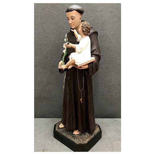 Figura Świętego Antoniego z Dzieciątkiem w czułym geście, 130 cm, włókno szklane malowane 3