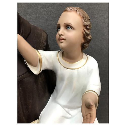 Figura Świętego Antoniego z Dzieciątkiem w czułym geście, 130 cm, włókno szklane malowane 5