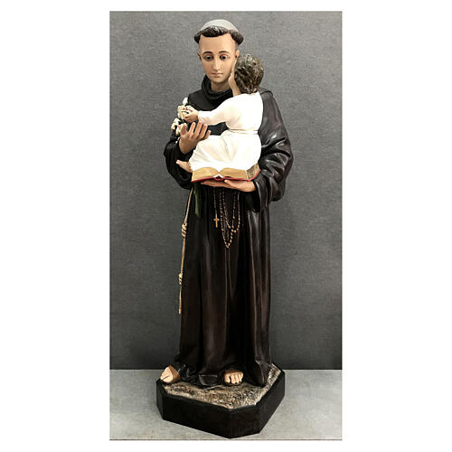 Estatua San Antonio Niño abrazo fibra de vidrio pintada 160 cm 3