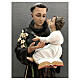 Statue Saint Antoine avec Enfant Jésus à bras fibre de verre peinte 160 cm s2