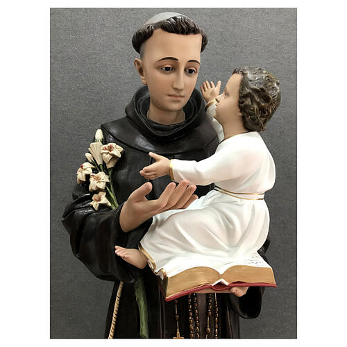 Statua Sant' Antonio Bambino abbraccio vetroresina dipinta 160 cm 2