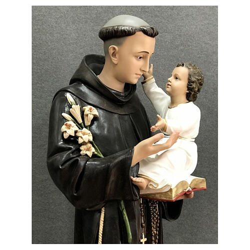 Statua Sant' Antonio Bambino abbraccio vetroresina dipinta 160 cm 4