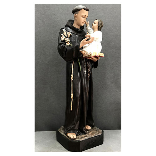 Statua Sant' Antonio Bambino abbraccio vetroresina dipinta 160 cm 6