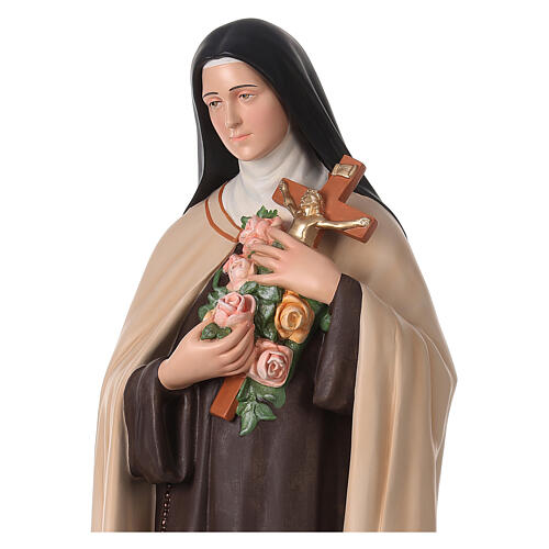 Figura Święta Teresa z krzyżem i różami, 130 cm, włókno szklane, malowana 2