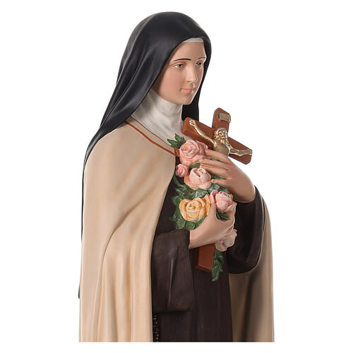 St Therese of Lisieux statue crucifix roses 130 cm painted fiberglass 4