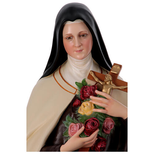 Saint Thérèse of Lisieux with roses, 150 cm, painted fibreglass statue 8