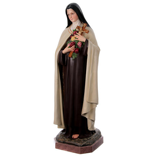 Figura Święta Teresa z Lisieux z różami, 150 cm, włókno szklane, malowana 3
