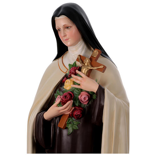 Figura Święta Teresa z Lisieux z różami, 150 cm, włókno szklane, malowana 9