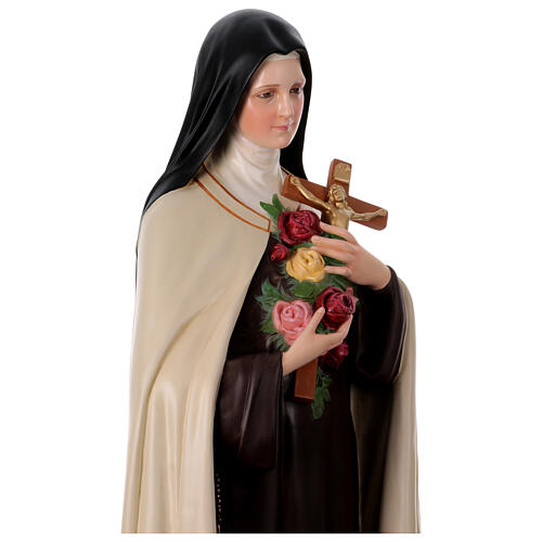 Figura Święta Teresa z Lisieux z różami, 150 cm, włókno szklane, malowana 10