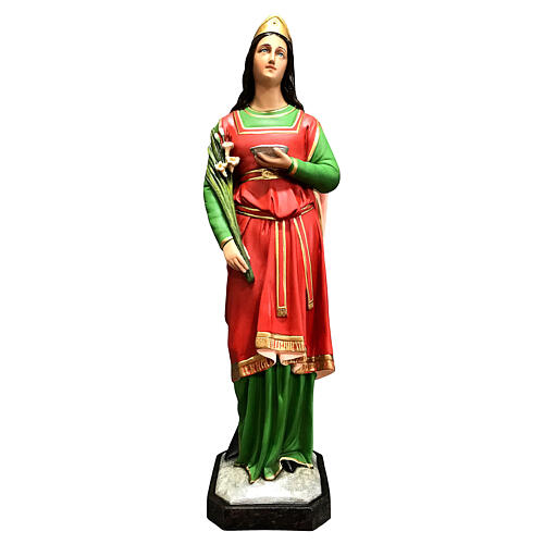 Saint Lucy with golden crown, 65 cm, painted fibreglass statue 1