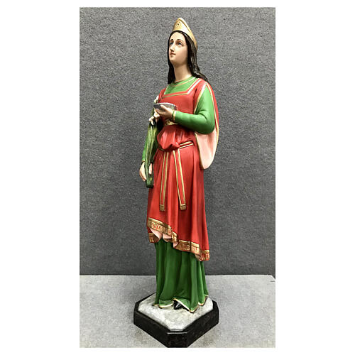 Saint Lucy with golden crown, 65 cm, painted fibreglass statue 3