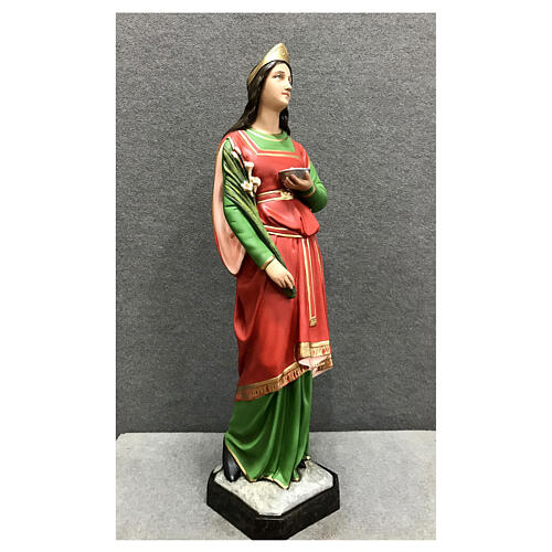 Saint Lucy with golden crown, 65 cm, painted fibreglass statue 5