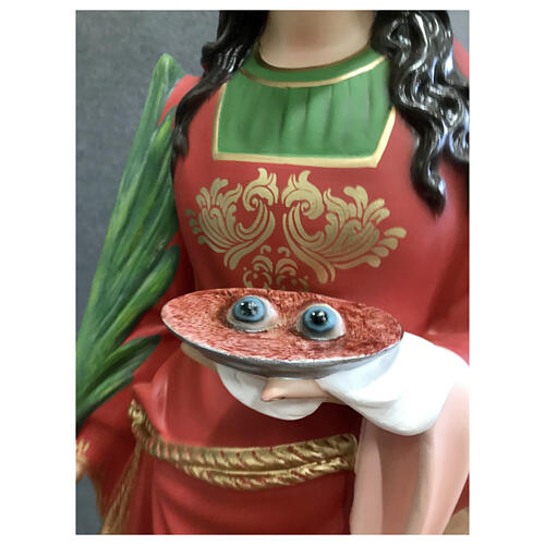 Saint Lucy with plate, 110 cm, painted fibreglass statue 3