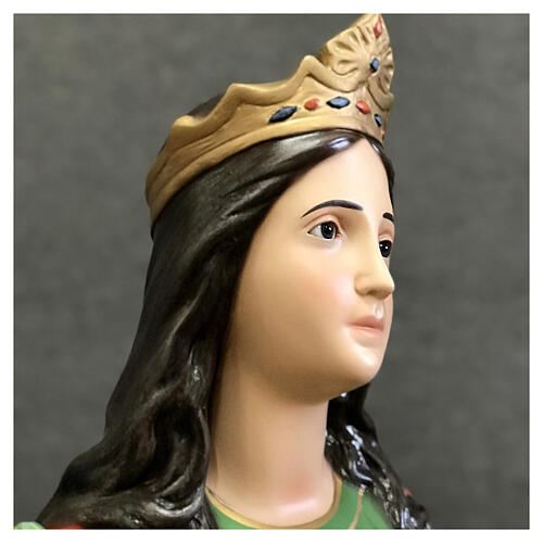 Saint Lucy with plate, 110 cm, painted fibreglass statue 7