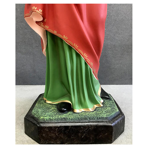 Estatua Santa Lucía plato 110 cm fibra de vidrio pintada 9