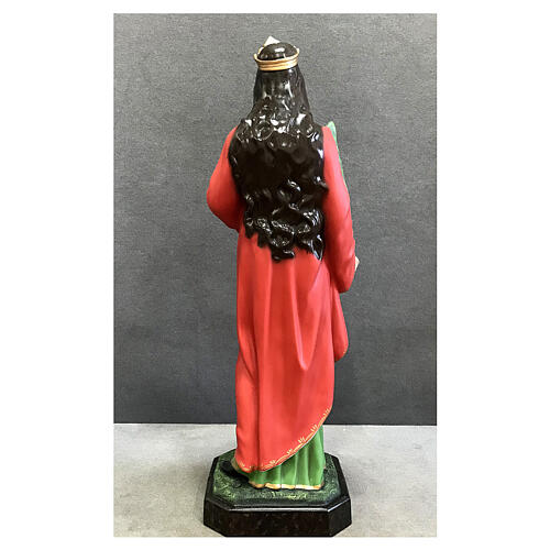 Estatua Santa Lucía plato 110 cm fibra de vidrio pintada 10