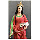 Estatua Santa Lucía 160 cm vestidos rojos fibra de vidrio pintada s2