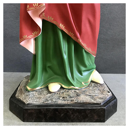 Statua Santa Lucia 160 cm abiti rossi vetroresina dipinta 10