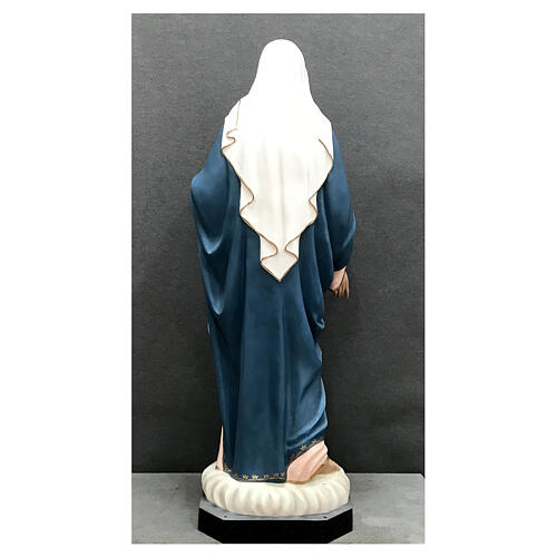 Estatua Sagrado Corazón de María corona de rayos dorada 165 cm fibra de vidrio pintada 11