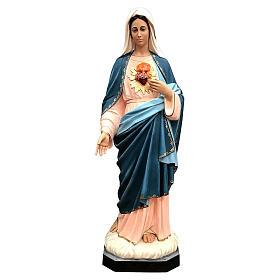 Immaculate Heart of Mary statue with golden rays 165 cm painted fiberglass