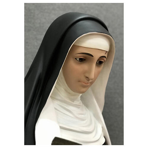 Statue Sainte Rita habit augustin 160 cm fibre de verre peinte 6