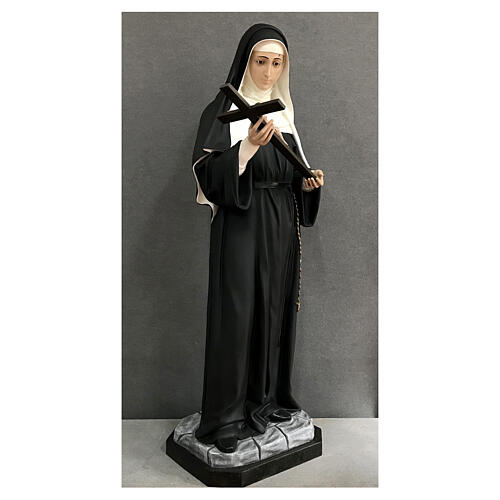 Statue Sainte Rita habit augustin 160 cm fibre de verre peinte 8
