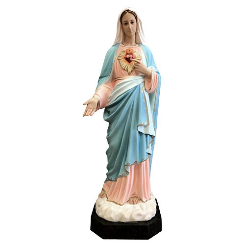 Estatua Sagrado Corazón de María 110 cm fibra de vidrio pintada 1