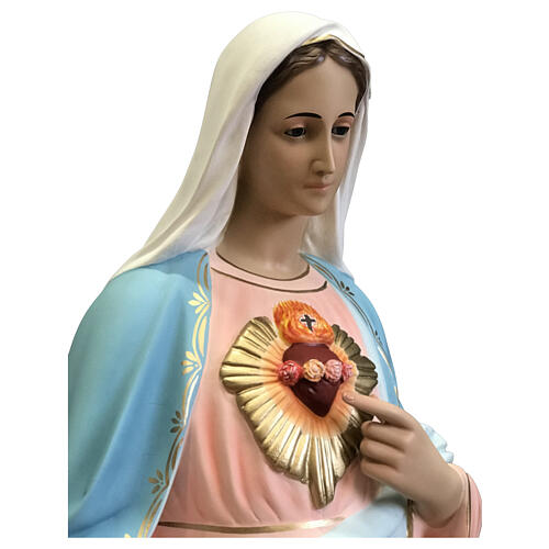 Estatua Sagrado Corazón de María 110 cm fibra de vidrio pintada 2