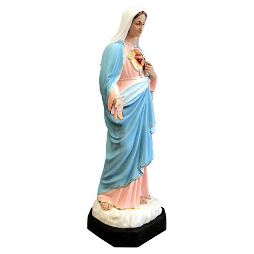 Estatua Sagrado Corazón de María 110 cm fibra de vidrio pintada 3