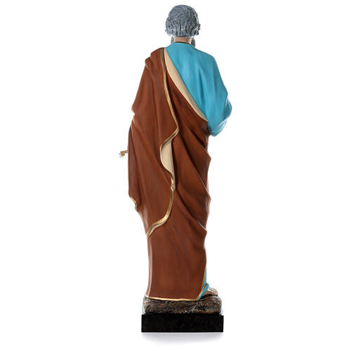 Estatua San Pedro 160 cm coloreada fibra de vidrio OJOS VIDRIO 7