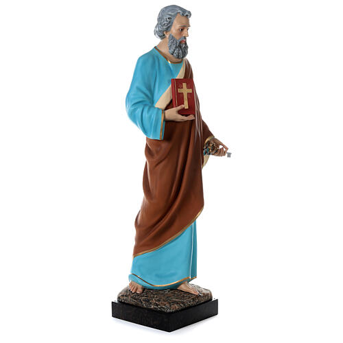 Statue Saint Pierre 160 cm colorée fibre de verre YEUX VERRE 5