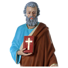 St Peter statue 160 cm colored fiberglass GLASS EYES
