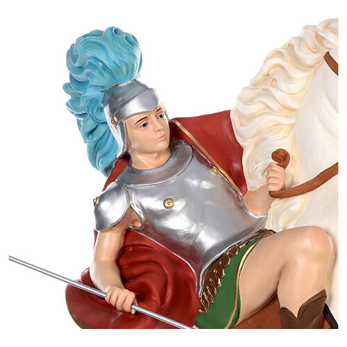 St. George statue on horseback 110 cm colored fiberglass with glass eyes 5