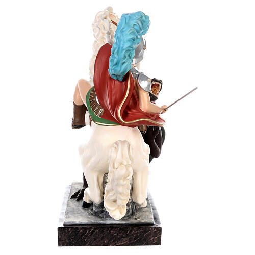 St. George statue on horseback 110 cm colored fiberglass with glass eyes 10