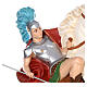 St. George statue on horseback 110 cm colored fiberglass with glass eyes s5
