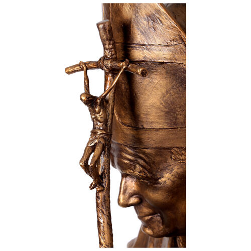 Papst Johannes Paul II – Statue aus glasfaserverstärktem Kunststoff (GFK), 165 cm, in Bronzeoptik, von Lando Landi 3