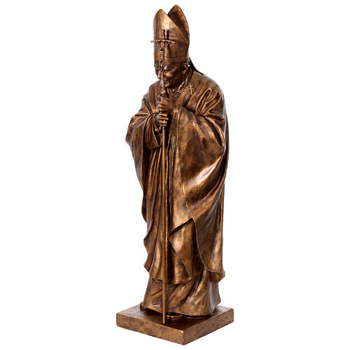 Papst Johannes Paul II – Statue aus glasfaserverstärktem Kunststoff (GFK), 165 cm, in Bronzeoptik, von Lando Landi 7