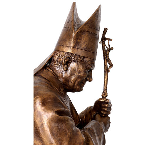 Papst Johannes Paul II – Statue aus glasfaserverstärktem Kunststoff (GFK), 165 cm, in Bronzeoptik, von Lando Landi 9