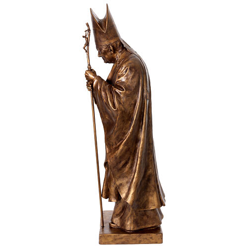 Bronze-like fibreglass statue of Pope John Paul II by Lando Landi, 65 in 13