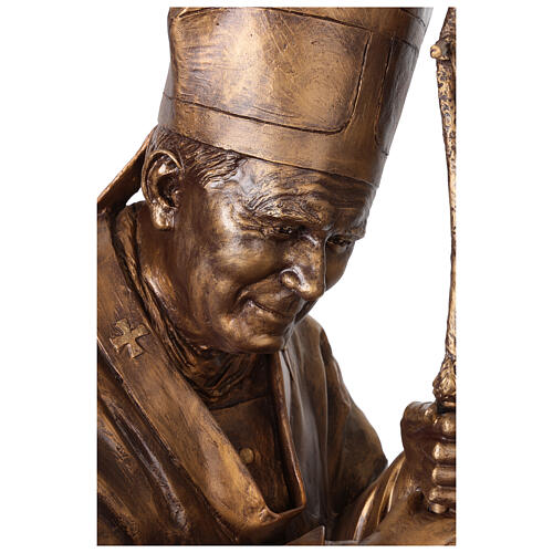 Statue Pape Jean-Paul II en fibre de verre effet bronze Lando Landi 165 cm 6