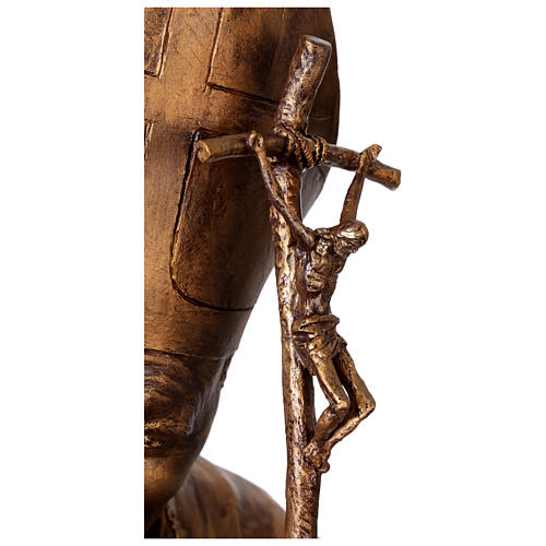 Statue Pape Jean-Paul II en fibre de verre effet bronze Lando Landi 165 cm 11