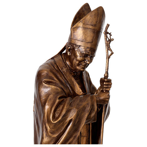 Statua Papa Giovanni Paolo II tipo bronzo vetroresina Lando Landi 165 cm 5