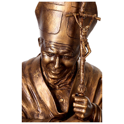 Estátua Papa João Paulo II em fibra de vidro tipo bronze Lando Landi 165 cm 8