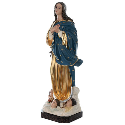 Virgen de la Asunción del Murillo cm 180 fibra de vidrio con ojos de vidrio 3