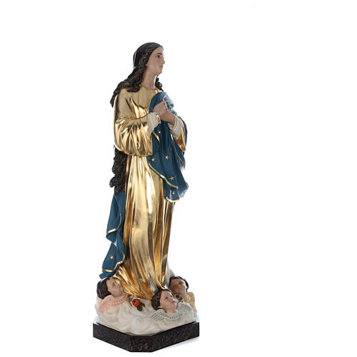 Virgen de la Asunción del Murillo cm 180 fibra de vidrio con ojos de vidrio 7